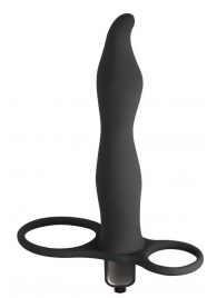 Черная вибронасадка для двойного проникновения Flirtini - 15,9 см. - Lola Games - купить с доставкой в Жуковском