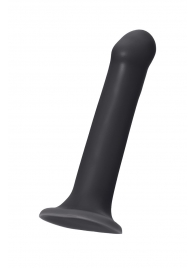 Черный фаллос на присоске Silicone Bendable Dildo L - 19 см. - Strap-on-me - купить с доставкой в Жуковском