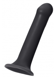 Черный фаллос на присоске Silicone Bendable Dildo L - 19 см. - Strap-on-me - купить с доставкой в Жуковском