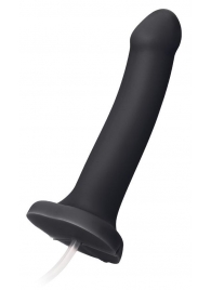 Черный фаллос с имитацией эякуляции Silicon Cum Dildo L - 19,6 см. - Strap-on-me - купить с доставкой в Жуковском