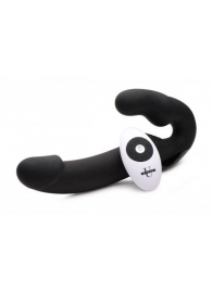 Черный безремневой страпон Urge Silicone Strap On с пультом ДУ - 24 см. - XR Brands - купить с доставкой в Жуковском