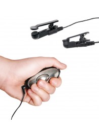 Черные электрические зажимы для сосков Shock Therapy Nipple Clamps - Pipedream - купить с доставкой в Жуковском