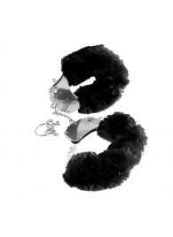 Металлические наручники Furry Love Cuffs с черным мехом - Pipedream - купить с доставкой в Жуковском