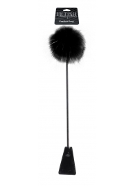 Черный стек Feather Crop с пуховкой на конце - 53,3 см. - Pipedream - купить с доставкой в Жуковском