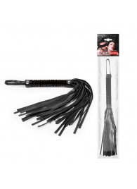 Черная гладкая плеть-флоггер с ручкой - 40 см. - Notabu - купить с доставкой в Жуковском
