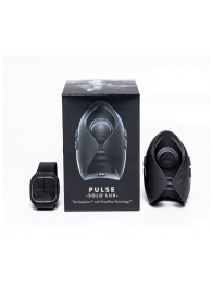 Темно-серый инновационный мужской осциллятор PULSE SOLO LUX с пультом ДУ - Hot Octopuss - в Жуковском купить с доставкой