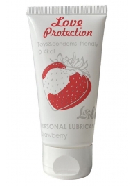 Лубрикант на водной основе с ароматом малины Love Protection Strawberry - 50 мл. - Lola Games - купить с доставкой в Жуковском