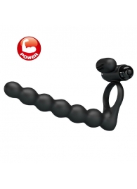 Черная насадка для двойной стимуляции Hercules Penis Sheath III - 15,3 см. - Baile - купить с доставкой в Жуковском