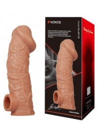 Телесная насадка на фаллос с фиксацией мошонки EXTREME SLEEVE - 15,6 см. - KOKOS - в Жуковском купить с доставкой