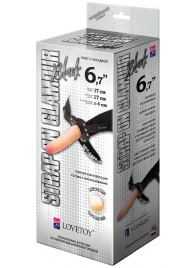 Пояс-трусики с насадкой Glamour - 17 см. - LOVETOY (А-Полимер) - купить с доставкой в Жуковском