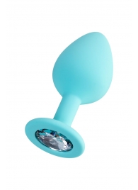 Мятная анальная втулка Brilliant с прозрачным кристаллом - 8 см. - ToyFa - купить с доставкой в Жуковском