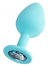 Мятная анальная втулка Brilliant с прозрачным кристаллом - 8 см. - ToyFa - купить с доставкой в Жуковском