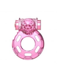 Розовое эрекционное кольцо с вибрацией Pink Bear - Baile - в Жуковском купить с доставкой
