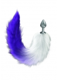 Серебристая анальная пробка с фиолетовым хвостом Galaxy - Lola Games - купить с доставкой в Жуковском