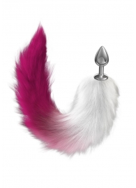 Серебристая анальная пробка с розовым хвостом Starlit - Lola Games - купить с доставкой в Жуковском