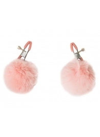 Зажимы на соски Angelic с розовыми меховыми шариками - Lola Games - купить с доставкой в Жуковском