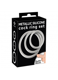 Набор из 3 эрекционных колец под металл Metallic Silicone Cock Ring Set - Orion - в Жуковском купить с доставкой