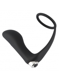 Черное эрекционное кольцо с анальной вибропробкой Vibrating Ring   Plug - Orion - в Жуковском купить с доставкой