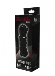 Черная веревка для шибари DELUXE BONDAGE ROPE - 5 м. - Dream Toys - купить с доставкой в Жуковском