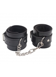 Черные оковы на ноги Obey Me Leather Ankle Cuffs - Chisa - купить с доставкой в Жуковском