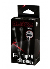 Черные зажимы на соски и клитор на цепочке DELUXE NIPPLE   CLIT CLAMPS - Dream Toys - купить с доставкой в Жуковском