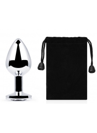 Серебристая анальная пробка с прозрачным стразом - 7,2 см. - Anal Jewelry Plug - купить с доставкой в Жуковском