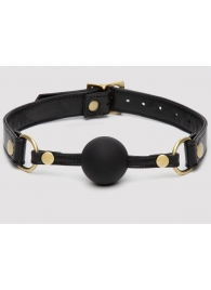 Черный кляп-шар Bound to You Faux Leather Ball Gag - Fifty Shades of Grey - купить с доставкой в Жуковском