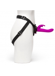 Лиловый страпон Rechargeable Vibrating Strap-On Harness Set - 17,6 см. - Happy Rabbit - купить с доставкой в Жуковском