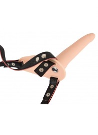 Телесный поясной страпон с вибрацией Vibrating Strap-On - 15,7 см. - Orion - купить с доставкой в Жуковском