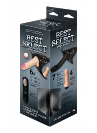 Черный женский пояс BEST SELECT с 3 насадками и вибрацией - LOVETOY (А-Полимер) - купить с доставкой в Жуковском