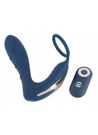 Синий вибростимулятор простаты с кольцом - 14,5 см. - Orion - в Жуковском купить с доставкой