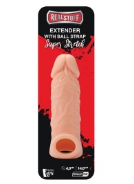 Телесная насадка EXTENDER WITH BALL STRAP 5.5 - 14 см. - Dream Toys - в Жуковском купить с доставкой