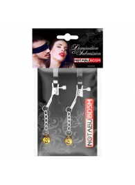 Оригинальные зажимы на соски с желтыми шариками - Notabu - купить с доставкой в Жуковском