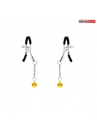 Оригинальные зажимы на соски с желтыми шариками - Notabu - купить с доставкой в Жуковском