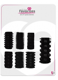 Набор из 7 черных насадок PENIS SLEEVES SET - Dream Toys - в Жуковском купить с доставкой