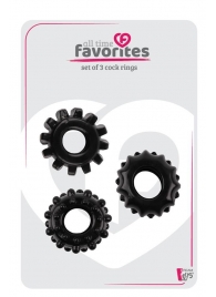 Набор из 3 черных эрекционных колец SET OF 3 COCKRINGS - Dream Toys - в Жуковском купить с доставкой