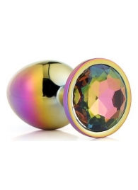 Голографическая анальная втулка с радужным кристаллом - 7,1 см. - Dream Toys - купить с доставкой в Жуковском