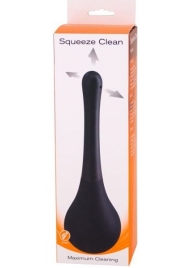 Черный анальный душ SQUEEZE CLEAN с закругленным наконечником - Seven Creations - купить с доставкой в Жуковском