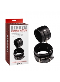 Черные оковы Classic Ankle Cuffs - Chisa - купить с доставкой в Жуковском