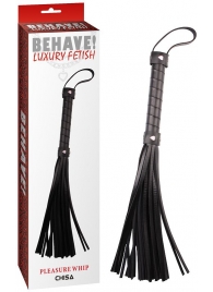 Черная многохвостая плеть Pleasure Whip - 46 см. - Chisa - купить с доставкой в Жуковском