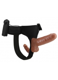 Страпон с вагинальной пробкой и вибрацией Ultra Passionate Harness - 16 см. - Baile - купить с доставкой в Жуковском