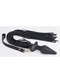 Черная анальная пробка с плетью - Sitabella - купить с доставкой в Жуковском