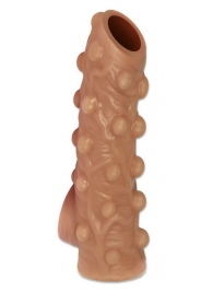 Телесная насадка с бугорками и открытой головкой Nude Sleeve M - 12 см. - KOKOS - в Жуковском купить с доставкой