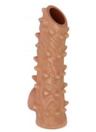 Телесная насадка с шипами и открытой головкой Nude Sleeve M - 12 см. - KOKOS - в Жуковском купить с доставкой
