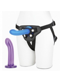 Страпон унисекс Beginners Strap-On с 2 насадками - 15 и 13 см. - Lux Fetish - купить с доставкой в Жуковском