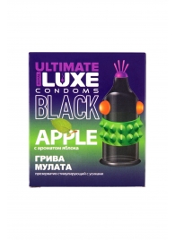 Черный стимулирующий презерватив  Грива мулата  с ароматом яблока - 1 шт. - Luxe - купить с доставкой в Жуковском