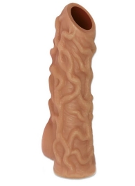 Телесная насадка с венками и открытой головкой Nude Sleeve S - 10 см. - KOKOS - в Жуковском купить с доставкой