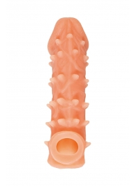 Телесная закрытая насадка с пупырышками Cock Sleeve Size M - 15,6 см. - KOKOS - в Жуковском купить с доставкой