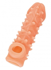 Телесная закрытая насадка с пупырышками Cock Sleeve Size L - 17,6 см. - KOKOS - в Жуковском купить с доставкой