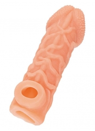 Телесная закрытая насадка с венками Cock Sleeve Size L - 17,6 см. - KOKOS - в Жуковском купить с доставкой